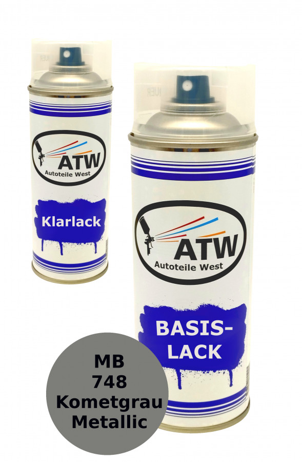 Autolack für Mercedes Benz 748 Kometgrau Metallic +400ml Klarlack Set